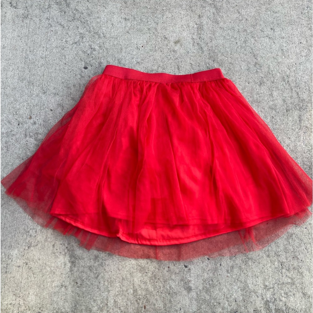 Red tulle holiday skirt